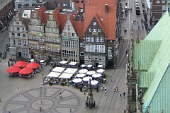 Bremer Marktplatz, aus dem besteigbaren Dom-Turm gesehen